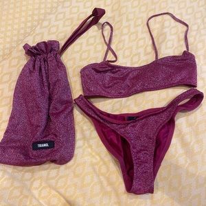 TRIANGL SET MICA - GRAPE SPARKLE SIZE XXS worn, no tags, comes with matching bag